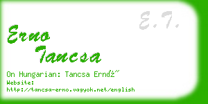 erno tancsa business card